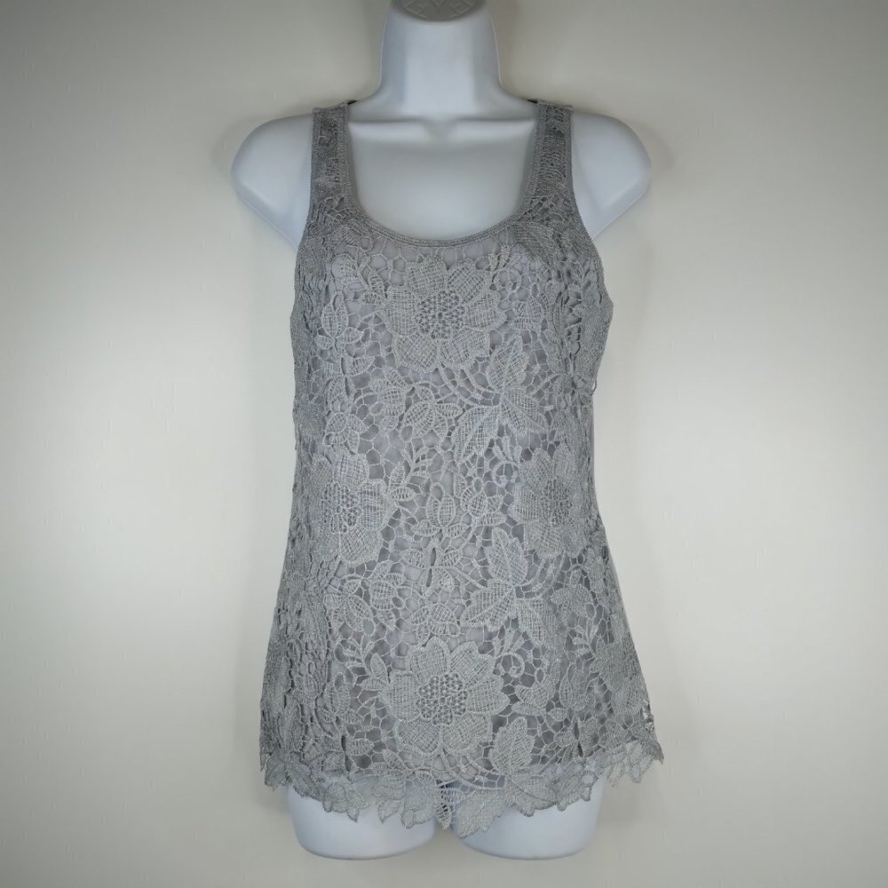 Express Lace Metallic Front Cut Out Tank Top Size XS
